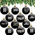 Miniatyrbilde 3 av 5: Bannekulepakke - 12 stk, 2024 Morsomme Julepynt Julekule-Ornamenter 12PCS