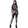 Miniatyrbild 2 av 7: Dam Halloween Cosplay Skelett Zomie Kostym Festklänning Jumpsuit M