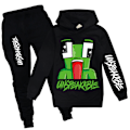 Miniatyrbillede 1 af 3: Børne UNSPEAKABLE Hættetrøje Sweatshirt Bukser Træningsdragt Sports Sæt black 160cm