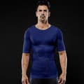 Herr Slimmande Kompressionströja Abdominal Shapewear Tränings T-shirt, M, Blå