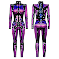 Miniatyrbilde 1 av 3: 2024 Ny Halloween Robot Jumpsuit For Kvinner Steampunk Sexy Cosplay Kostymer Karneval Party Langermet Halloween Bodysuit Kul C Kid XL(155-160cm)