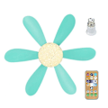 Miniatyrbillede 1 af 5: E27 Moderne Reversibel Loftventilator Lampe 40w Soveværelse Fjernbetjening Ventilator Lampe Blue Crystal lampshade