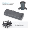 Miniatyrbillede 1 af 5: 3.7V 800mAh RC Quadcopter Modulært Lipo Batteri til Attop XT-1 WiFi FPV Drone