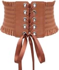 Damebælter (Brun) Bredt Kvinders Kjole Dekoration Elastisk Korsetbælte