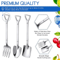 Miniatyrbild 3 av 5: 18 stycken spade sked gaffel spade kaffesked spade handtag dessert sked glass sked spade