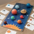 Miniatyrbild 3 av 5: Träsol System Cosmos Lärande Leksak Kognitiv Pussel Trä Leksak Set
