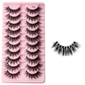 Miniatyrbild 1 av 11: Nya fransar Mink Lösögonfransar Naturligt utseende Wispy Clear lash Band Falska ögonfransar Fluffiga 3D Curly Strip Cat ye Fransar E