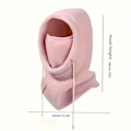 Miniatyrbilde 2 av 3: Vinter Balaclava Vindtett Skimaske Solid Farge Sykling Hals Gaiter Utendørs Kuldebeskyttelse Ansiktsmaskering Hette Sjal For Kvinner Menn [DB] qd gray