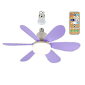 Miniatyrbillede 1 af 5: E27 Moderne Reversibel Loftventilator Lampe 40w Soveværelse Fjernbetjening Ventilator Lampe Purple Ordinary lampshade