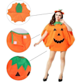 Pikkukuva 3 / 5: Halloween kurpitsa -asu, kurpitsa -asu hatulla ja karkkipusseilla