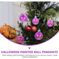 Miniatyrbilde 5 av 5: Pakke med 12 Halloween-kulpynt - knuste pyntegjenstander lilla