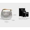 Miniatyrbild 2 av 5: Mini flätad sardinväska, Crossbody-väska för kvinnor, handväska B1679 Silver