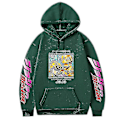 Miniatyrbild 1 av 2: Jojo's Bizarre Adventure Print Huvtröja Hoodie Casual Unisex Hoodie - A Style green L