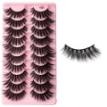 Miniatyrbild 1 av 11: Nya fransar Mink Lösögonfransar Naturligt utseende Wispy Clear lash Band alska ögonfransar luffiga 3D Curly Strip Cat Eye ransar F