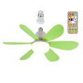 Miniatyrbillede 1 af 5: E27 Moderne Reversibel Loftventilator Lampe 40w Soveværelse Fjernbetjening Ventilator Lampe Green Ordinary lampshade