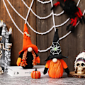 Miniatyrbillede 5 af 5: Halloween Gnome Edderkop Plys Til Dukke Håndlavet Dværg Skandinavisk Tomte Nordisk Figur Husholdnings Julefrokost Dekorationer B