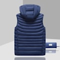 Miniatyrbild 3 av 4: Dunjacka Herr Ärmlös Avtagbar Huva Vinter Lätt Solid Färg Blue L