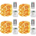 Miniatyrbillede 1 af 5: Batteridrevne Feelygter, [4-pak] 10m 100 LED'er Timerfunktion
