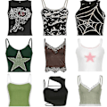 Miniatyrbild 1 av 3: 2023 Kläder Y2k Korsett Crop Top Cyber ​​Baby Tee Streetwear Gotisk Estetisk Grunge Fairy Core Ropa Sommar style 2 M