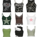 Miniatyrbild 1 av 3: 2023 Kläder Y2k Korsett Crop Top Cyber ​​Baby Tee Streetwear Gotisk Estetisk Grunge Fairy Core Ropa Sommar style 7 M