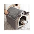 Miniatyrbild 3 av 5: Kattbädd Super Mjuk Stor Grå Katt/hund Igloo Husdjurssäng Varm Hus/ Valp/kattunge L