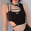Miniatyrbild 2 av 3: 2023 Kläder Y2k Korsett Crop Top Cyber ​​Baby Tee Streetwear Gotisk Estetisk Grunge Fairy Core Ropa Sommar style 8 S
