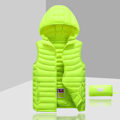 Miniatyrbild 1 av 4: Dunjacka Herr Ärmlös Avtagbar Huva Vinter Lätt Solid Färg Green XS