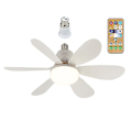 Miniatyrbillede 1 af 5: E27 Moderne Reversibel Loftventilator Lampe 40w Soveværelse Fjernbetjening Ventilator Lampe White Ordinary lampshade