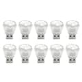 10 STK Mini USB LED-lys Justerbar lysstyrke Bærbare interiørlys LED Atmosfærelampe Biltilbehør 5V
