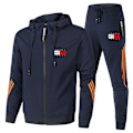 Miniatyrbillede 1 af 6: Mænds TomyJeans Hellynede Varme Hoodie Toppe & Joggingbukser Jakke Træningsdragt Sæt Navy Blue qd Navy Blue M