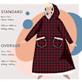 Pikkukuva 2 / 4: Pidennetty lampaanpeitto, voi käyttää flanellipeittoa red and black plaid Length 120CM