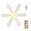 Miniatyrbillede 1 af 5: E27 Moderne Reversibel Loftventilator Lampe 40w Soveværelse Fjernbetjening Ventilator Lampe White Crystal lampshade