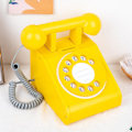 Miniatyrbilde 2 av 2: Leketøytelefon i tre, 3 farger å velge mellom, rosa, gul, svart, for småbarn, gutter og jenter Yellow