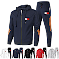 Miniatyrbillede 5 af 6: Mænds TomyJeans Hellynede Varme Hoodie Toppe & Joggingbukser Jakke Træningsdragt Sæt Navy Blue qd Navy Blue 3XL