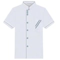 Pikkukuva 1 / 4: Unisex Lyhyt Pitkähihainen Kokkitakki Hotelli Keittiö Palvelu Uniform Työvaatteet (haoyi) A White and Blue L Short Sleeve