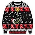 Miniatyrbilde 1 av 3: Dame Herre Par Jul Stygg Genser Grinch Trykk Rund Hals Genser Langermet Grønn Monster C 3XL