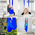 Miniatyrbild 5 av 5: Barnens Luftyoga Hängmatta 100% Nylon Elastisk Anti-gravitationssvängning För Inomhus/Utomhus Barn Sensorisk Träning Hängande Stol 280*100cm KIO Red