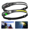 2 stk LED Hodelykt USB Ladbar Vanntett COB XPE Hodelykt