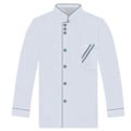 Miniatyrbillede 2 af 5: Unisex Kort Langærmet Kokkejakke Hotel Køkken Service Uniform Arbejdstøj (haoyi) A White and Coffee XL Long Sleeve