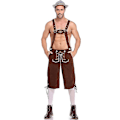 Pikkukuva 2 / 4: Lederhosen miehille - Aitoa nahkaa, autenttiset saksalaiset Lederhosenit miehille, Oktoberfest-asu - Lyhyt vaaleanruskea-xinhan brown M
