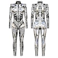 Miniatyrbilde 1 av 3: 2024 Ny Halloween Robot Jumpsuit For Kvinner Steampunk Sexy Cosplay Kostymer Karneval Party Langermet Halloween Bodysuit Kul A Kid M(135-140cm)