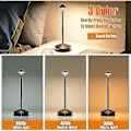 Miniatyrbild 4 av 4: Zafferano Pina Pro - Dimbar LED-bordslampa i aluminium, IP54-skydd, för inomhus-/utomhusbruk, laddningsbas med stickkontakt, H29cm, EU-kontakt - Corten-WELLNGS Grå-A Black