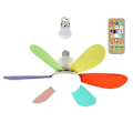 Pikkukuva 1 / 5: E27 Moderni Käännettävä Kattotuuletinvalaisin 40w Makuuhuone Kaukosäätimellä Multicolor Ordinary lampshade
