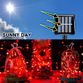 Miniatyrbillede 2 af 5: Røde Solar String Lights udendørs. 12 m 120 LED soldrevne vandtætte Fairy Lights 8 tilstande kobbertråd