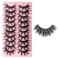Miniatyrbild 1 av 11: Nya fransar Mink Lösögonfransar Naturligt utseende Wispy Clear lash Band Falska ögonfransar Fluffiga 3D Curly Strip Cat Eye Fransar H