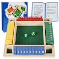Miniatyrbild 2 av 5: 4-spelare Shut The Box Trä Brädspel För Barn Vuxna 4-sidig Shut Party Club Tärning Bräda Box Spel Set Intressant Familjespel Shut the Box