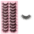 Miniatyrbild 1 av 11: Nya fransar Mink Lösögonfransar Naturligt utseende Wispy lear lash Band Falska ögonfransar Fluffiga 3D urly Strip at Eye Fransar C