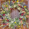 Miniatyrbild 1 av 4: 2024 Utomhus Vårdörr Vår och Sommar Vildbloms Girlang Simulerade Torkade Blommor Väderbeständig Grön Helårs Girlang, Hem, Landsbygd, Inomhus 40cm