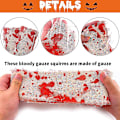 Miniatyrbilde 3 av 4: Halloween Skummel Stoff Skremmende Blod Gasbind Stoff Draper Døråpninger Vinduer Vegg Gasbind For Halloween Hjemmefest Spøkelseshus Utstyr White 1 Pcs