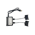 Miniatyrbillede 1 af 5: Mardi Gras Gaver Mjx 3 Pro B3pro Hs700 Drone Batteri USB Oplader 2 I 1 Oplader Black